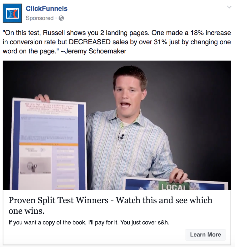 facebook ad example video views
