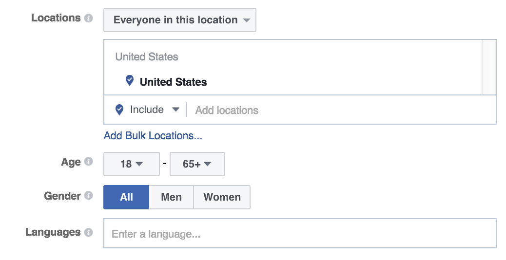 facebook ad targeting options