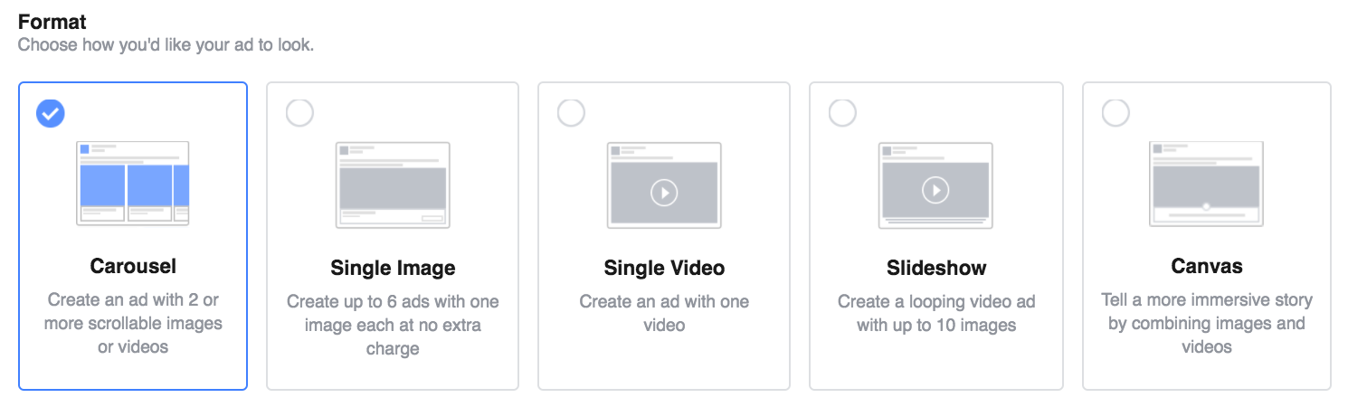 facebook ad types