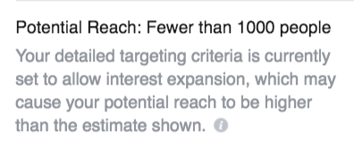 facebook advertising low potential reach