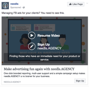 facebook advertising video