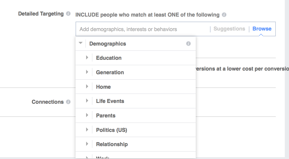 facebook targeting demographic