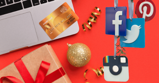 Cross-channel holiday marketing for social media, desktop.